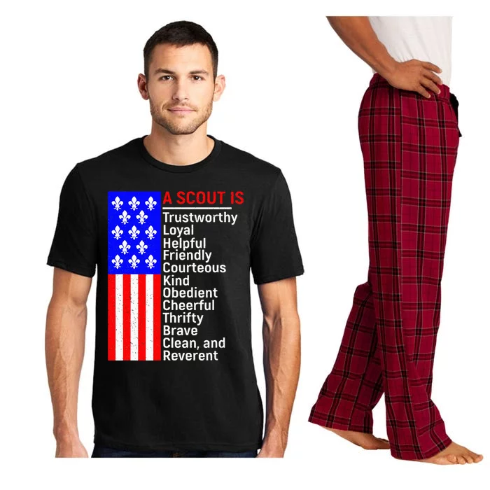 American Flag A Scout Is Trustworthy Friendly Courteous Pajama Set