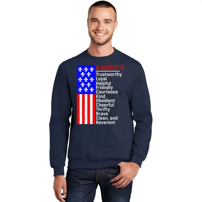 American Flag A Scout Is Trustworthy Friendly Courteous Sweatshirt