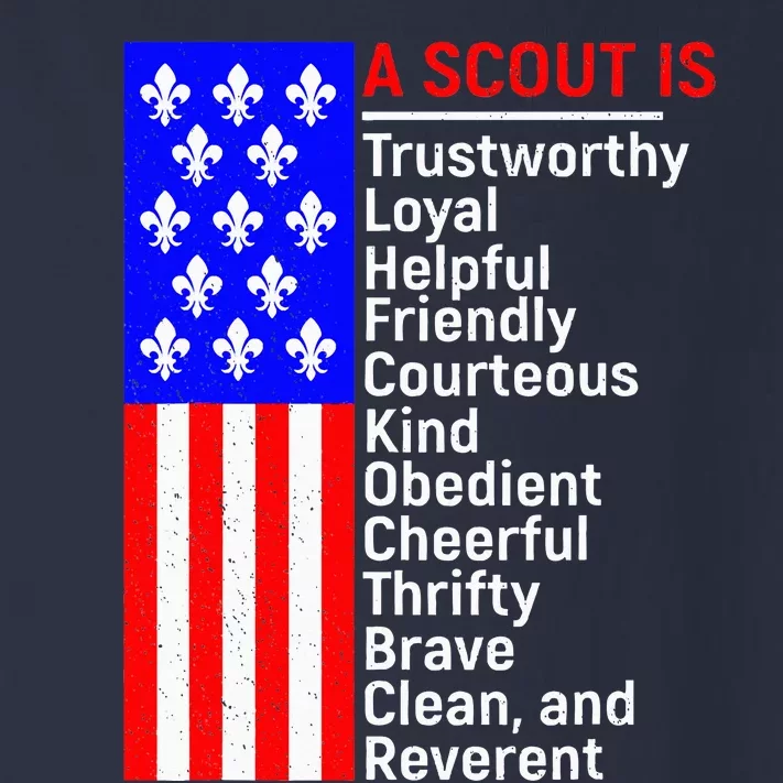 American Flag A Scout Is Trustworthy Friendly Courteous Toddler Long Sleeve Shirt