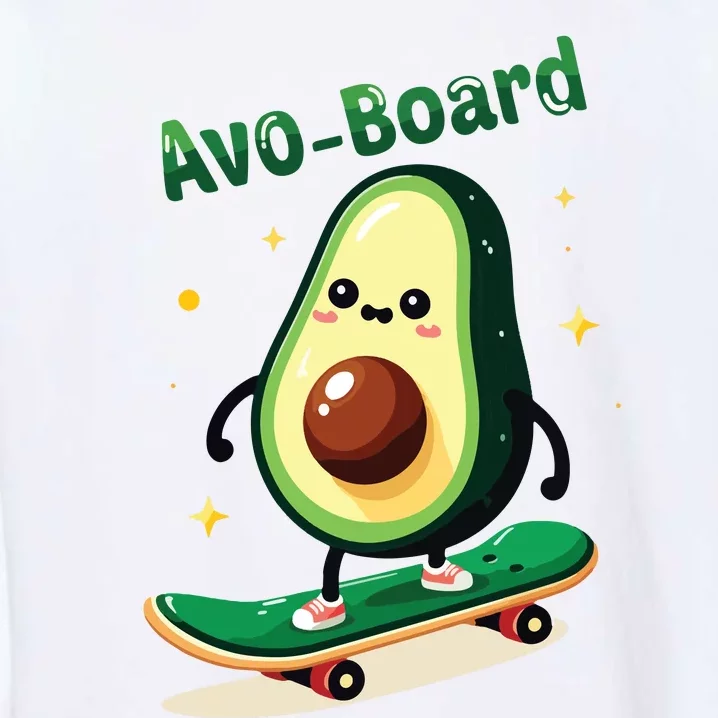 Avoboard Funny Avocado On A Skateboard Vegan Food Boy Garment-Dyed Sweatshirt