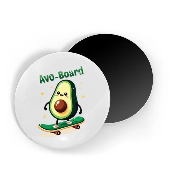 Avoboard Funny Avocado On A Skateboard Vegan Food Boy Magnet