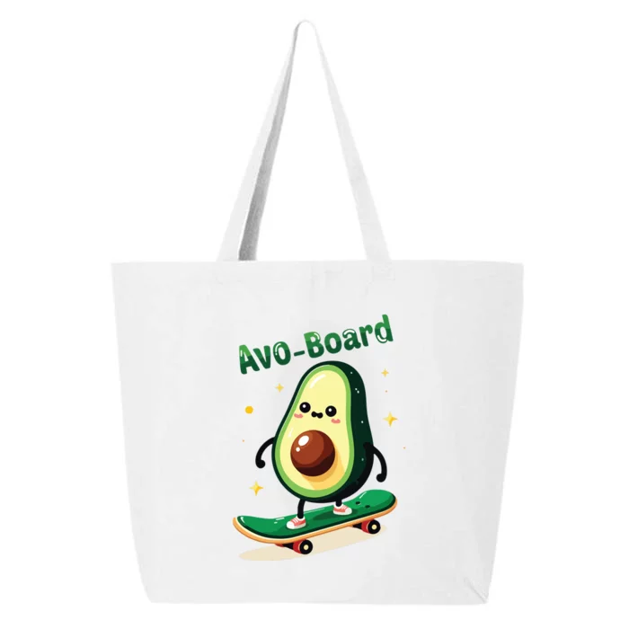 Avoboard Funny Avocado On A Skateboard Vegan Food Boy 25L Jumbo Tote