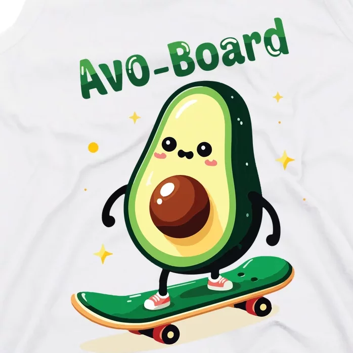 Avoboard Funny Avocado On A Skateboard Vegan Food Boy Tank Top