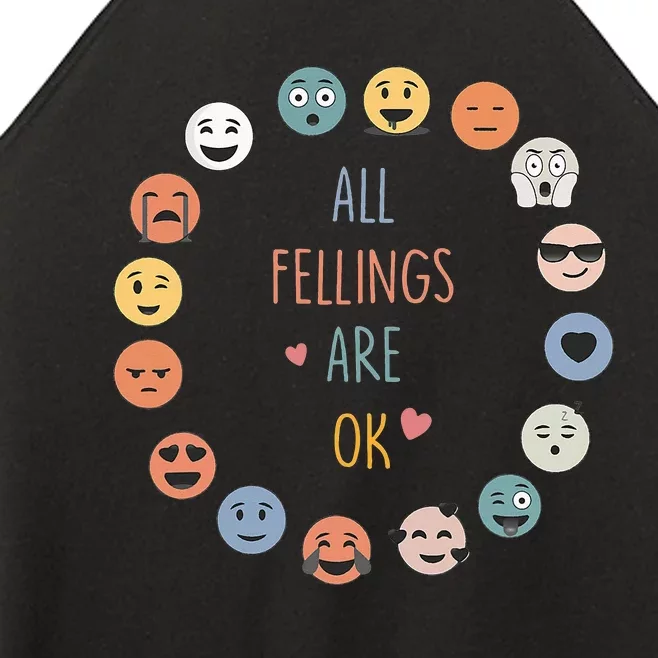 All Feeling Are Okay Funny School Teacher Psychologist Women’s Perfect Tri Rocker Tank