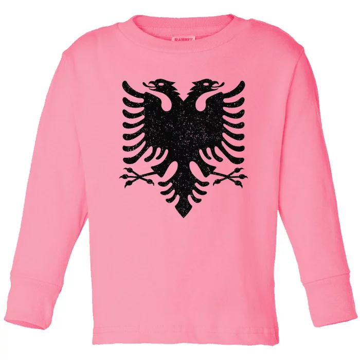 Albania Flag Albanian Doubleheaded Eagle Toddler Long Sleeve Shirt