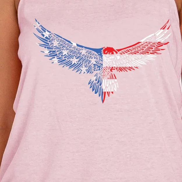 American Flag An Eagle Mullet Patriotic For Dad Husband Women's Knotted Racerback Tank