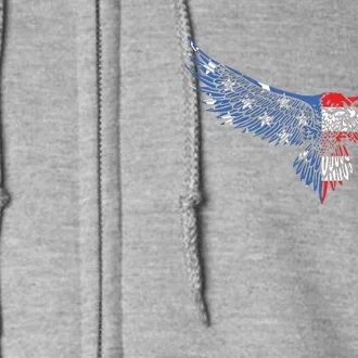 American Flag An Eagle Mullet Patriotic For Dad Husband Full Zip Hoodie