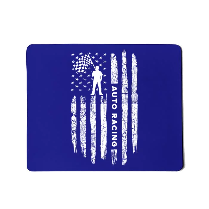 American Flag Auto Racing Clothing Gift Vintage Auto Racing Meaningful Gift Mousepad