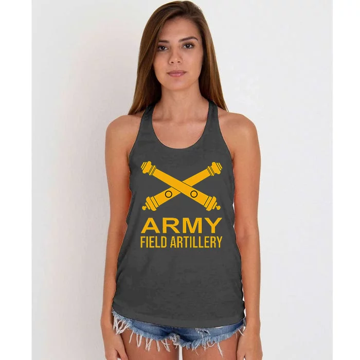 Army Field Artillery Branch Us Usa Women's Knotted Racerback Tank