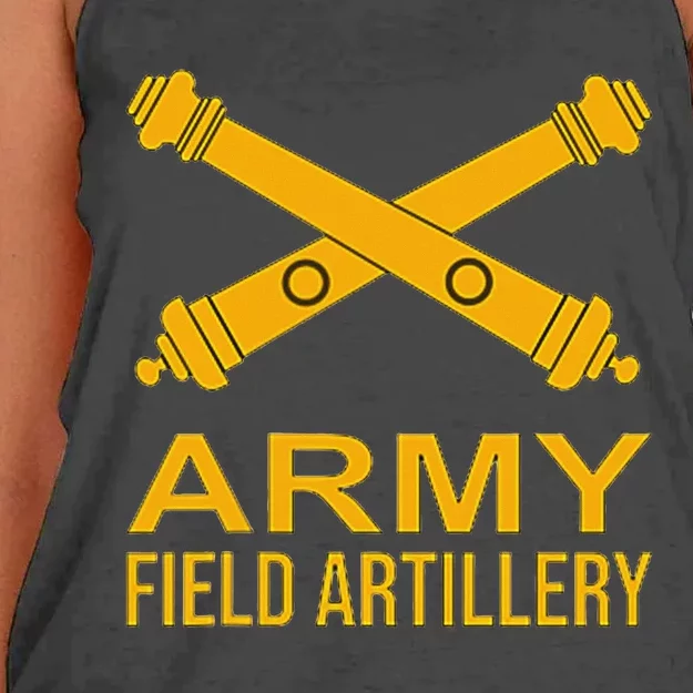 Army Field Artillery Branch Us Usa Women's Knotted Racerback Tank