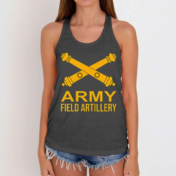 Army Field Artillery Branch Us Usa Women's Knotted Racerback Tank