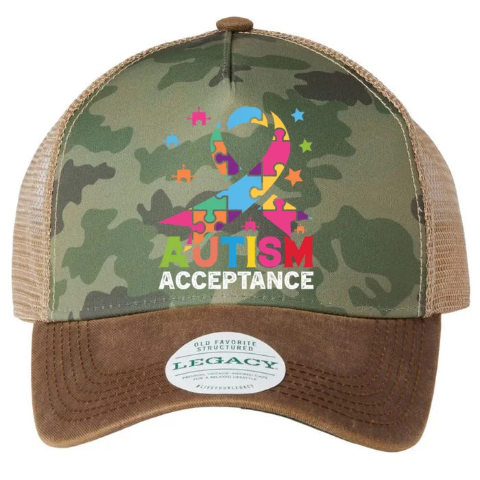 Acceptance For Autism Awareness Gift Legacy Tie Dye Trucker Hat