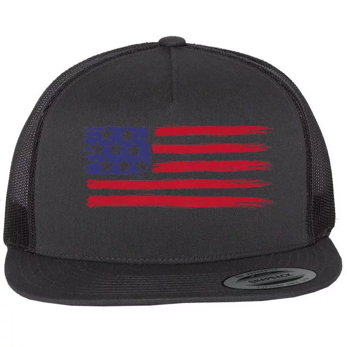 American Flag Flat Bill Trucker Hat