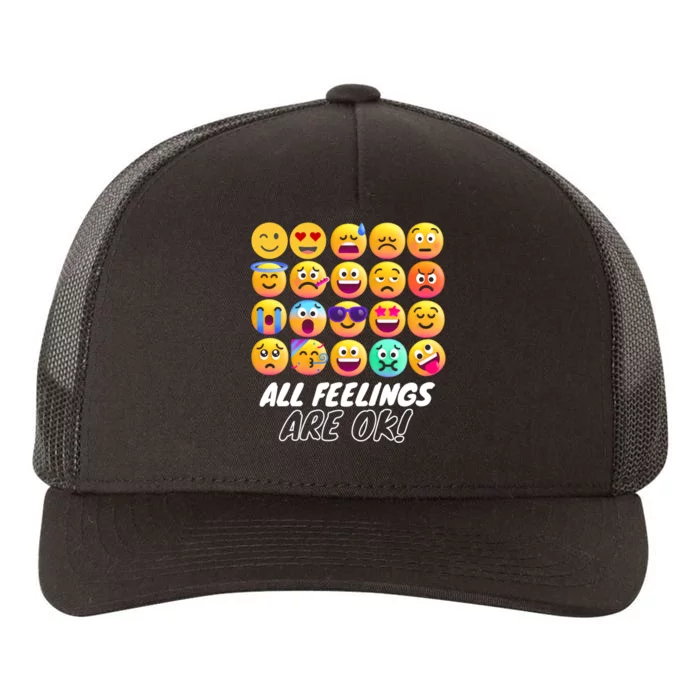 All Feelings Are Okaytal Health Counselor Psychologist Yupoong Adult 5-Panel Trucker Hat