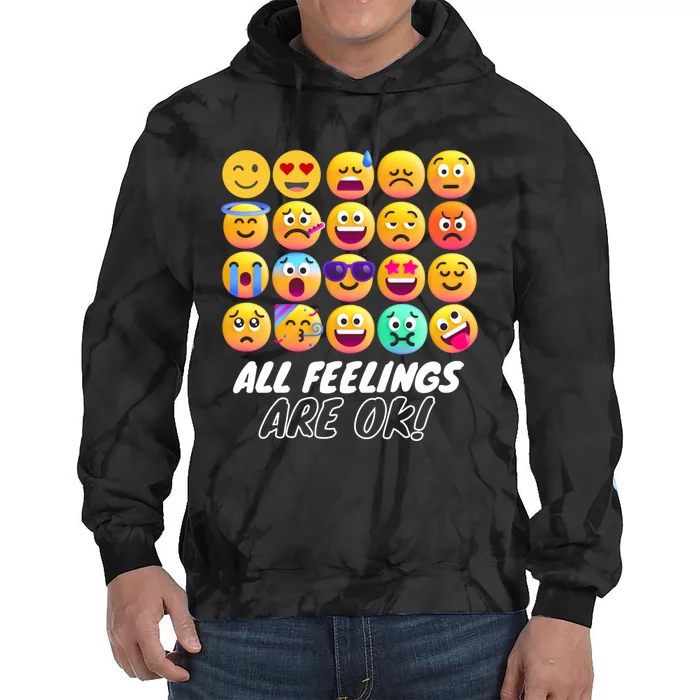 All Feelings Are Okaytal Health Counselor Psychologist Tie Dye Hoodie