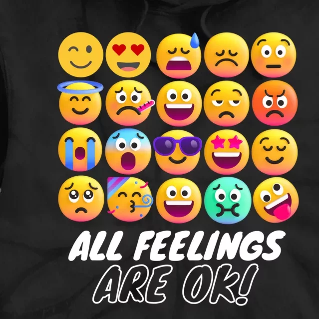 All Feelings Are Okaytal Health Counselor Psychologist Tie Dye Hoodie