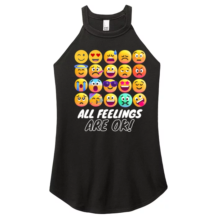 All Feelings Are Okaytal Health Counselor Psychologist Women’s Perfect Tri Rocker Tank