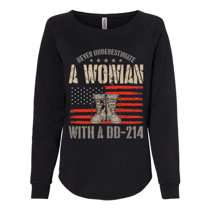 american flag A Woman With A Dd214 Female Veteran Womens California Wash Sweatshirt