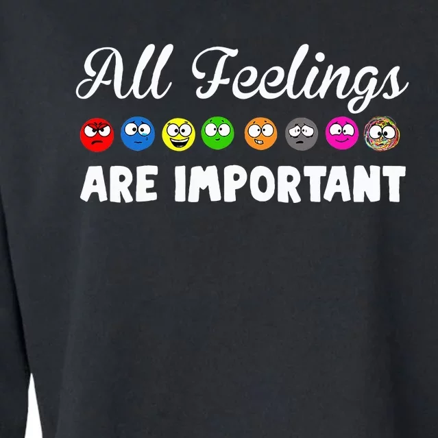 All Feelings Are Important Cropped Pullover Crew