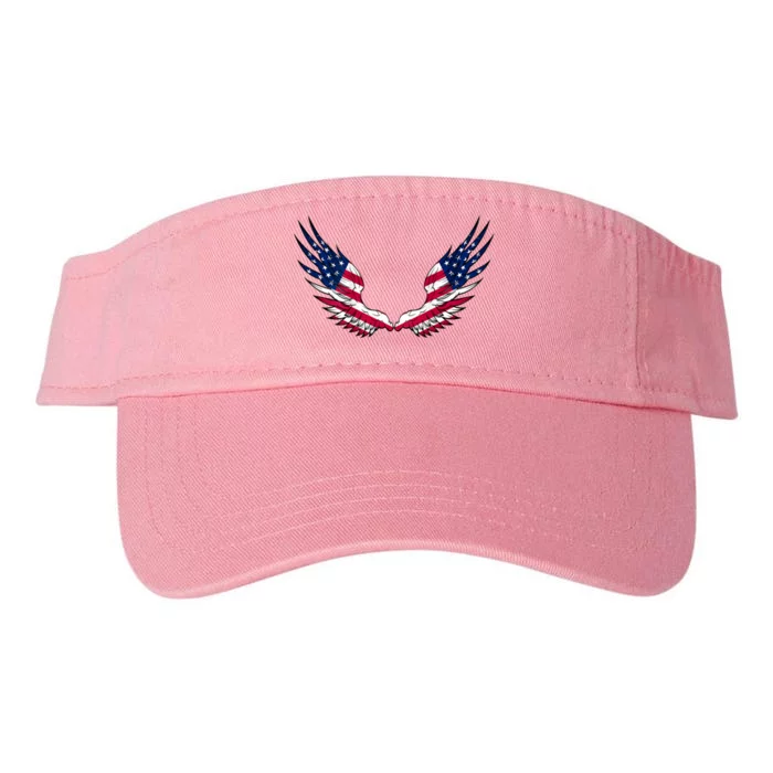 American Flag Angel Wings 4th Of July Shirts For Men (BACK) Valucap Bio-Washed Visor