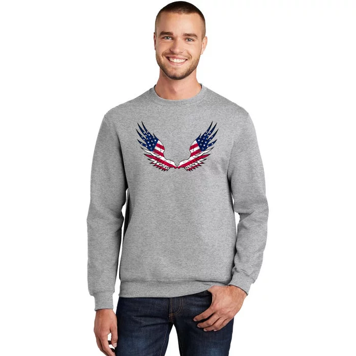 American Flag Angel Wings 4th Of July Shirts For Men (BACK) Sweatshirt