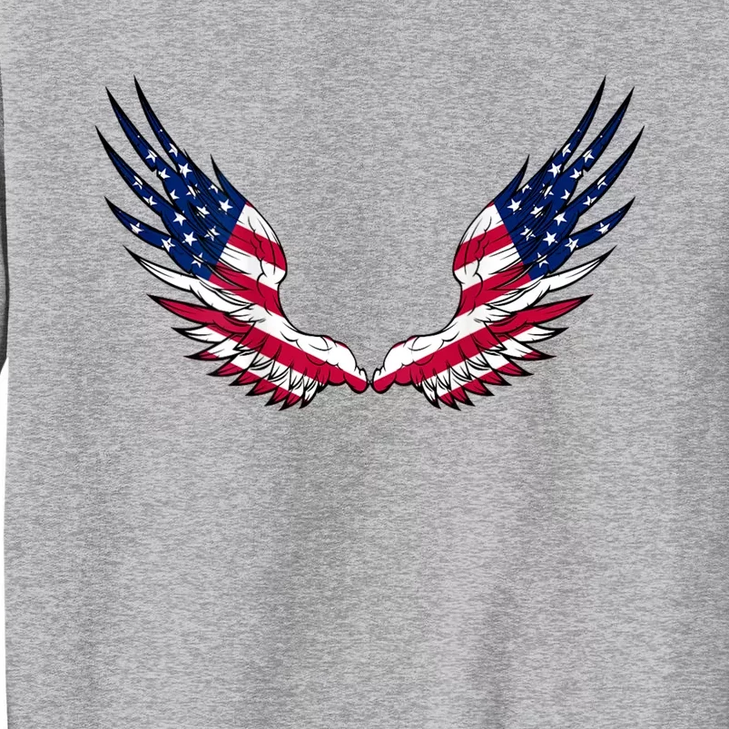 American Flag Angel Wings 4th Of July Shirts For Men (BACK) Sweatshirt