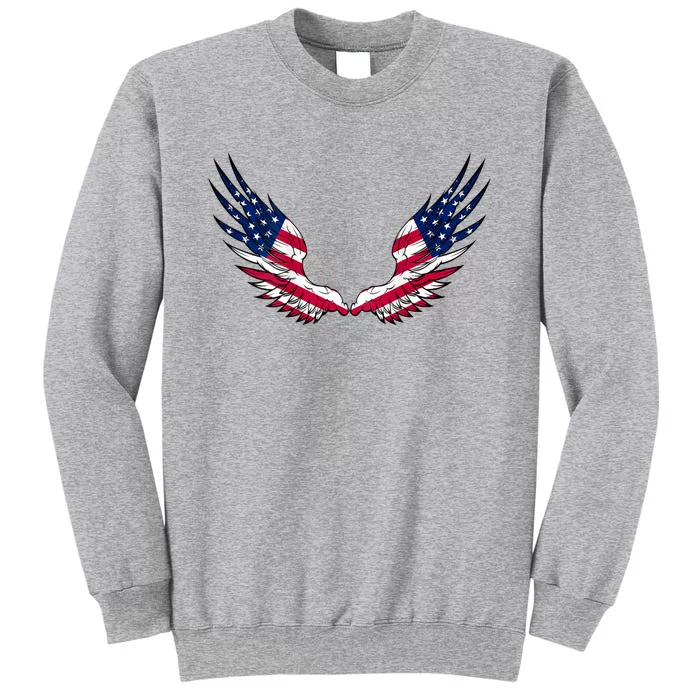 American Flag Angel Wings 4th Of July Shirts For Men (BACK) Sweatshirt