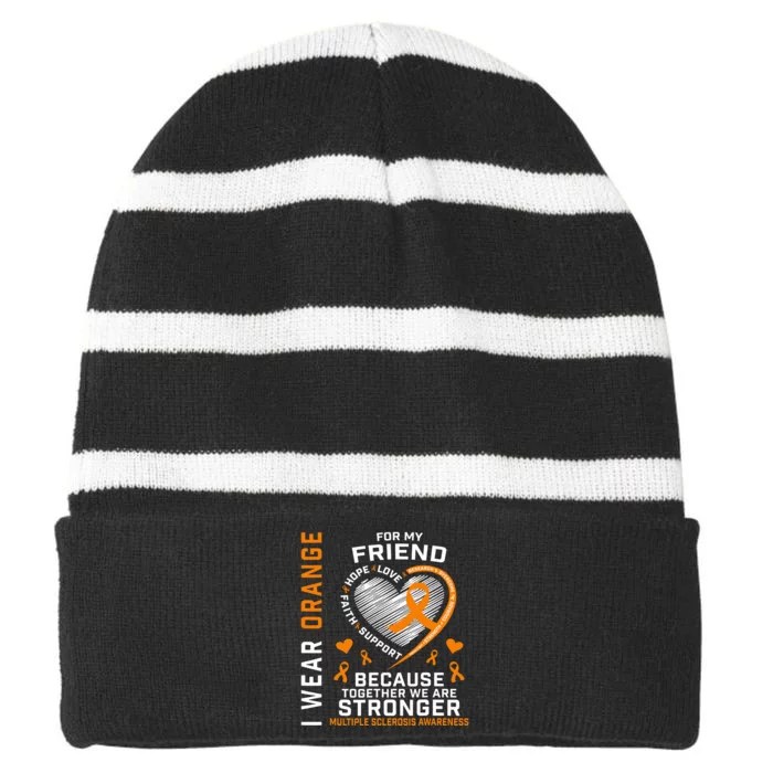 Awareness Funny Striped Beanie with Solid Band