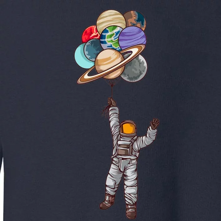 Astronaut Flying Away On Balloons Toddler Sweatshirt