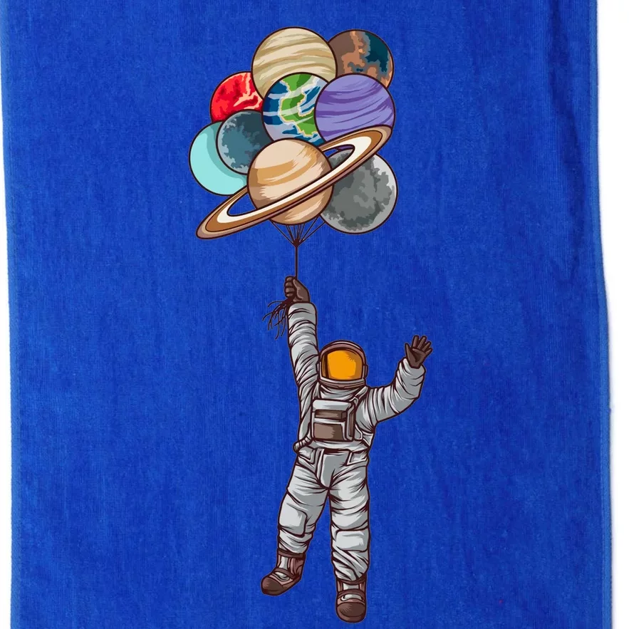 Astronaut Flying Away On Balloons Platinum Collection Golf Towel