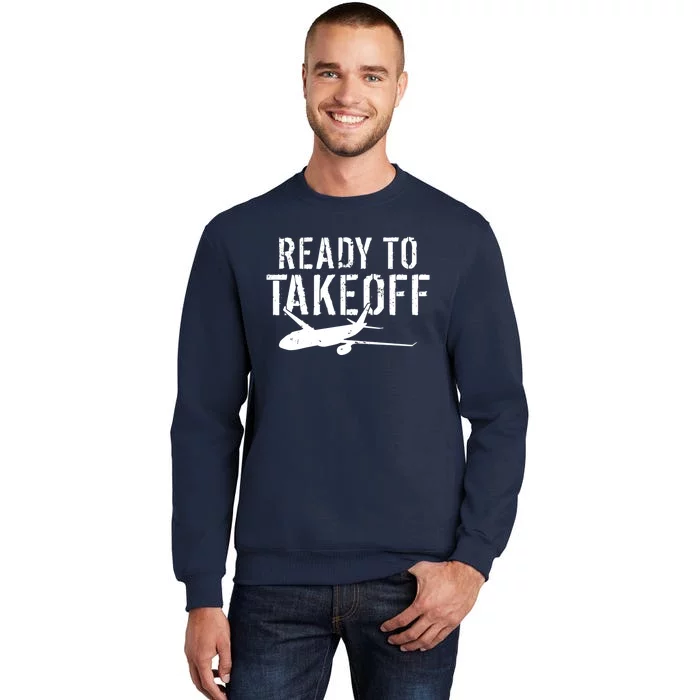 Airplane Flying Aircraft Ready To Take Off Pilot Premium Sweatshirt