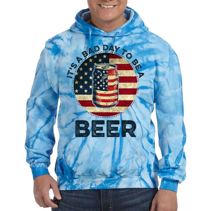 American Flag Beer Glass Its A B.A.D Day To Be A Beer Tie Dye Hoodie