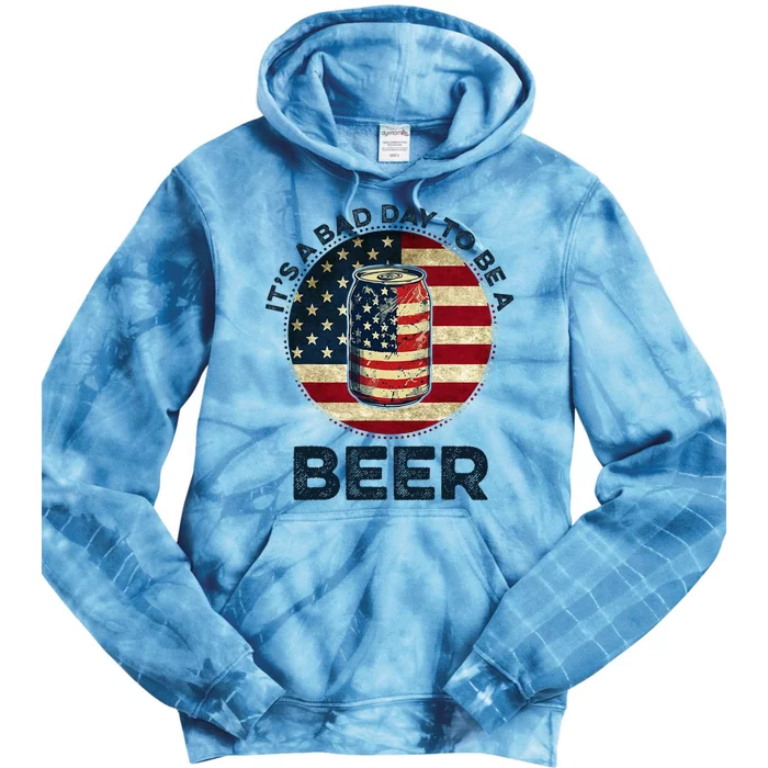 American Flag Beer Glass Its A B.A.D Day To Be A Beer Tie Dye Hoodie