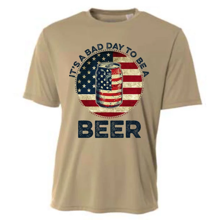 American Flag Beer Glass Its A B.A.D Day To Be A Beer Cooling Performance Crew T-Shirt