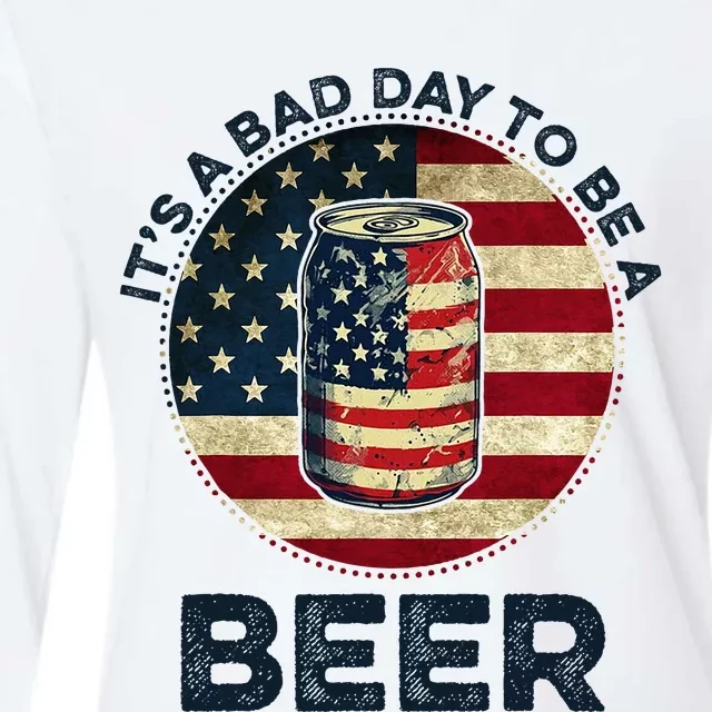 American Flag Beer Glass Its A B.A.D Day To Be A Beer Womens Cotton Relaxed Long Sleeve T-Shirt