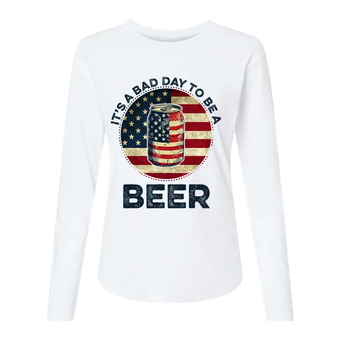 American Flag Beer Glass Its A B.A.D Day To Be A Beer Womens Cotton Relaxed Long Sleeve T-Shirt