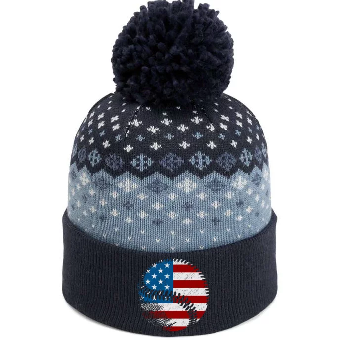 American Flag Baseball Baseball Hoodie The Baniff Cuffed Pom Beanie