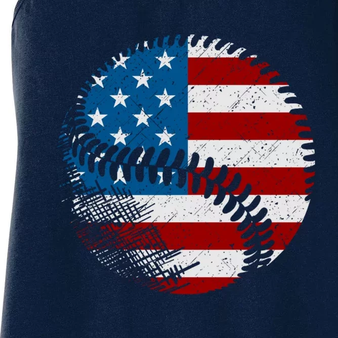 American Flag Baseball Baseball Hoodie Women's Racerback Tank