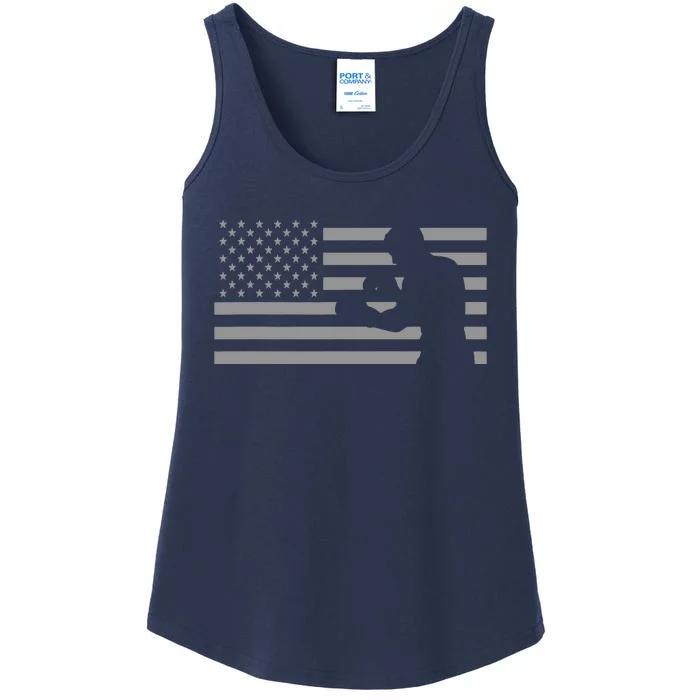 American Flag Boxer Boxing Ladies Essential Tank