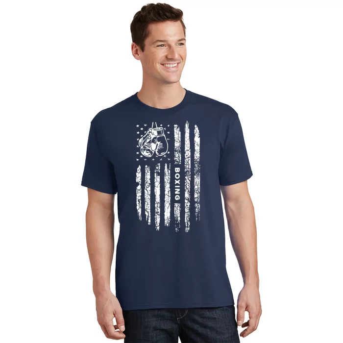 American Flag Boxing Distressed Boxer Vintage Boxing T-Shirt