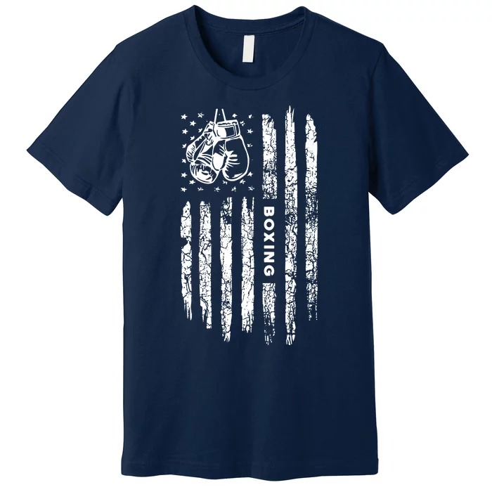 American Flag Boxing Distressed Boxer Vintage Boxing Premium T-Shirt