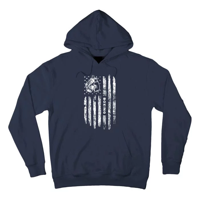 American Flag Boxing Distressed Boxer Vintage Boxing Tall Hoodie