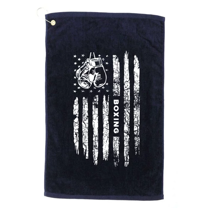 American Flag Boxing Distressed Boxer Vintage Boxing Platinum Collection Golf Towel