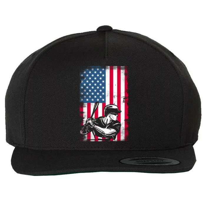 American Flag Baseball Team Gift Gift Wool Snapback Cap