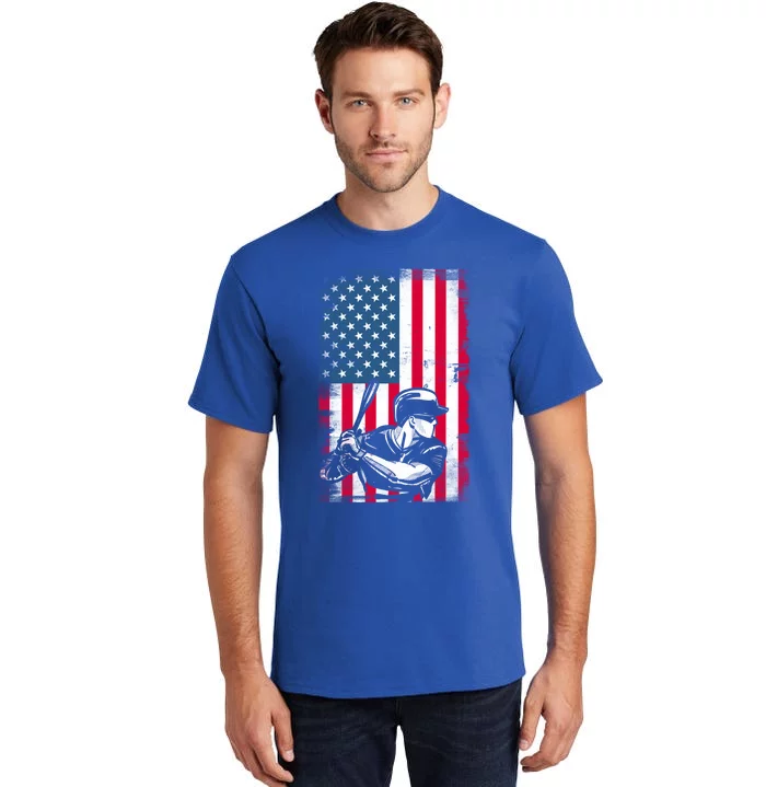 American Flag Baseball Team Gift Gift Tall T-Shirt