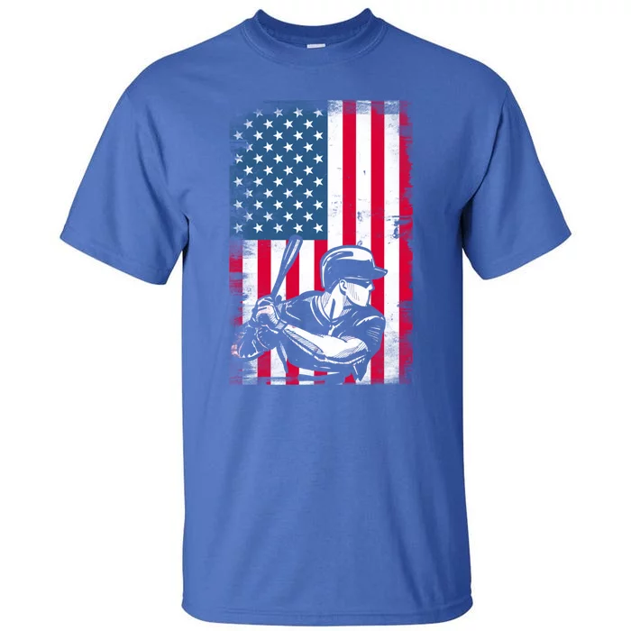 American Flag Baseball Team Gift Gift Tall T-Shirt