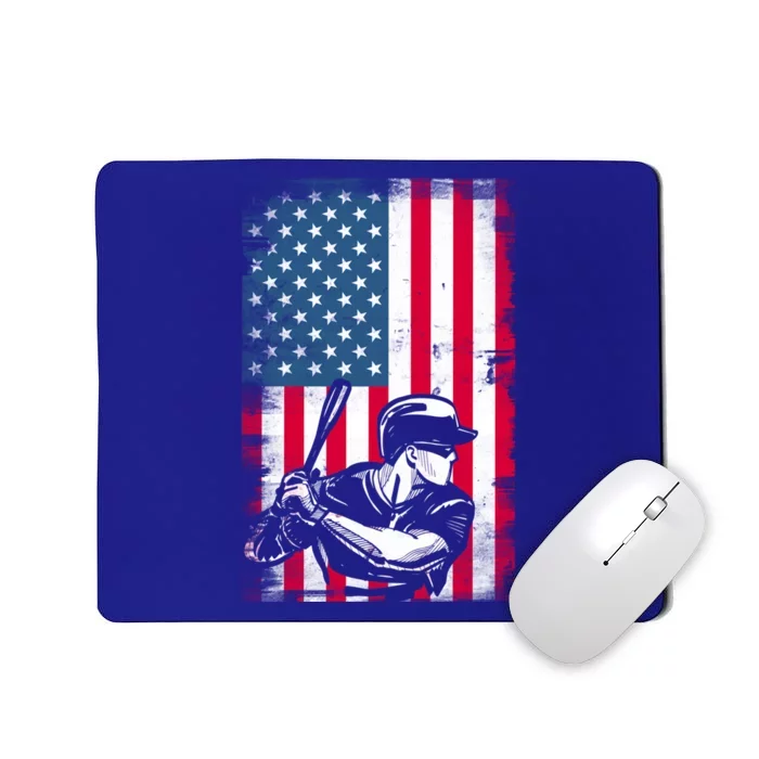 American Flag Baseball Team Gift Gift Mousepad