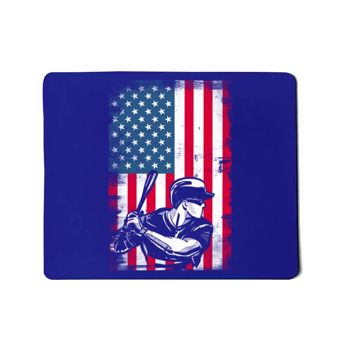 American Flag Baseball Team Gift Gift Mousepad