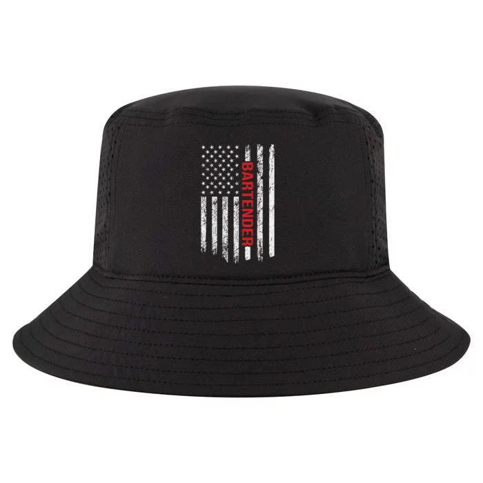 American Flag Bartender Fathers Day Cool Comfort Performance Bucket Hat