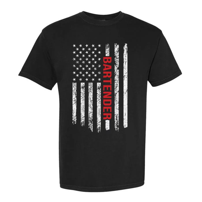 American Flag Bartender Fathers Day Garment-Dyed Heavyweight T-Shirt